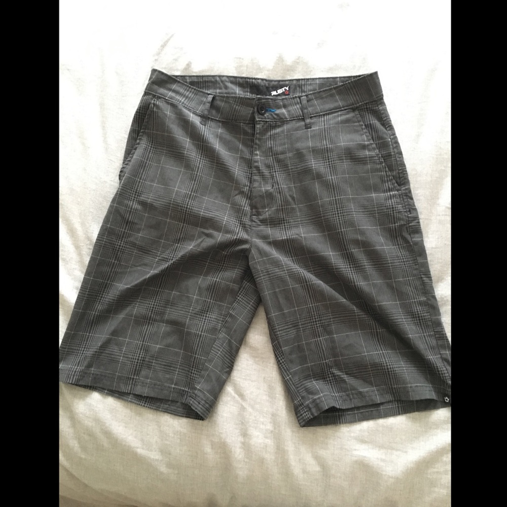 Rusty knee length Plaid wide Shorts